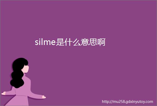 silme是什么意思啊